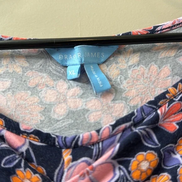 Draper James Navy Floral Dress with Pink and Orange Accents - Picture 3 of 3